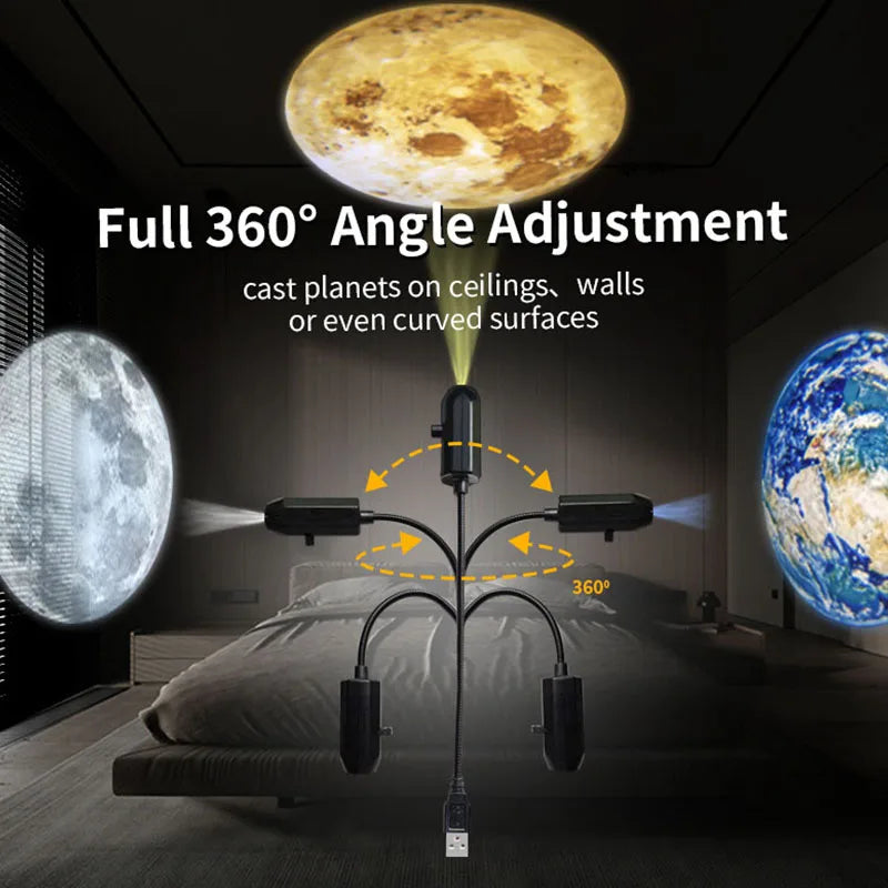 Lampka Projektor Planet z Regulacją 360°